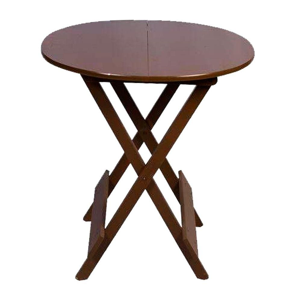 Mesa para Pizzaria Dobravel de Madeira 70 Redonda - Imbuia