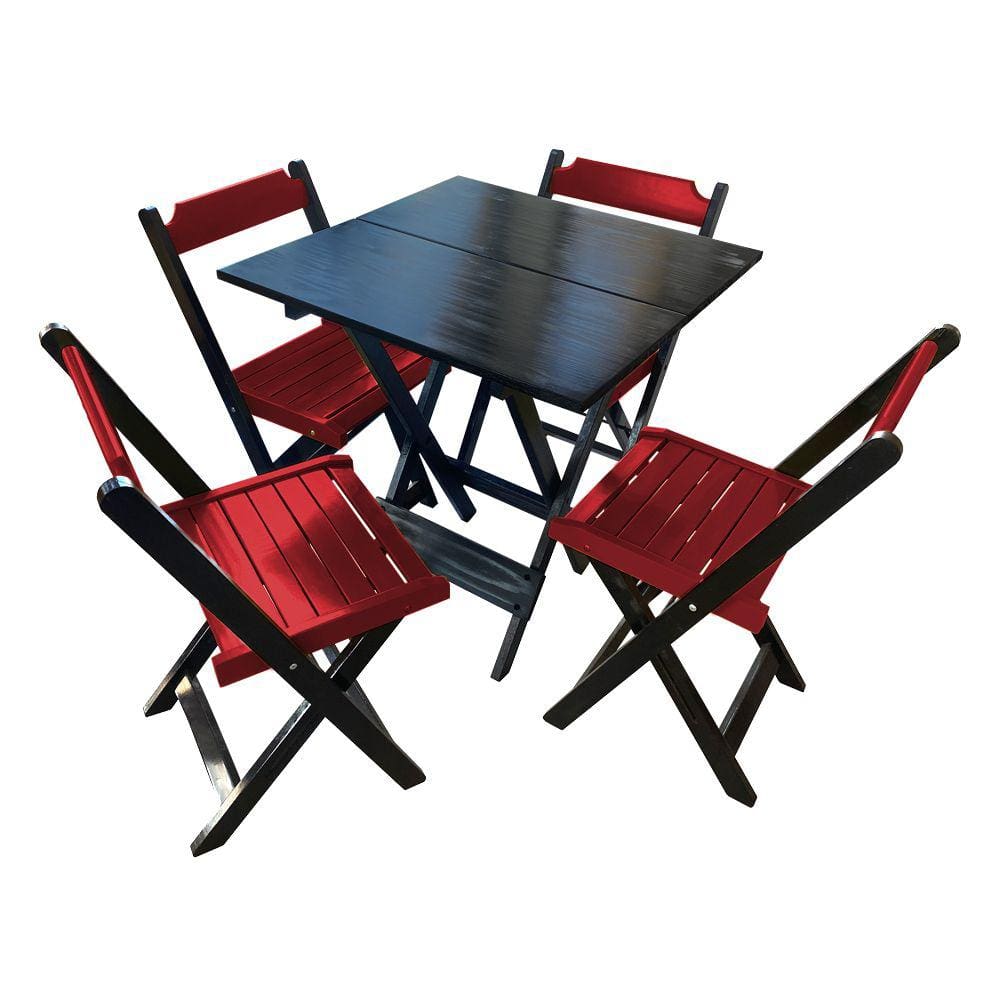 Conjunto Mesa e 4 Cadeiras Dobráveis Potenza Tramontina