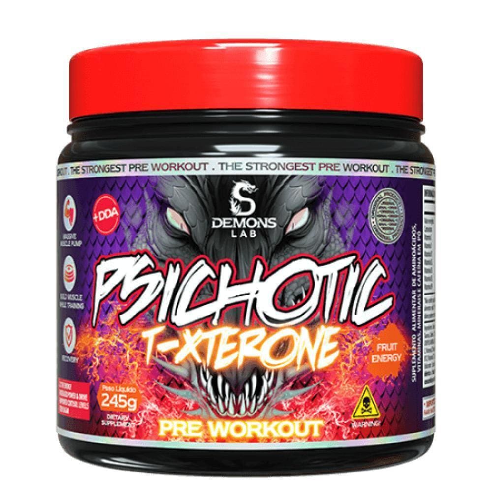 Pré Treino Psichotic T-Xterone - Ganho de Força e Energia
