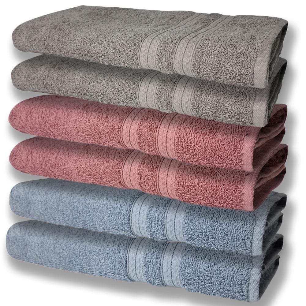 6 Toalhas Grande E Grossa Azul Re Cinza