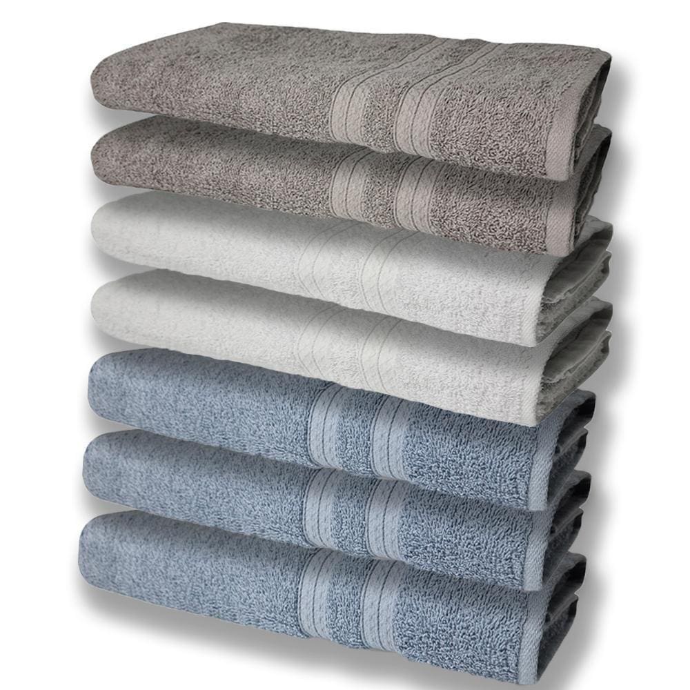 7 Toalhas Grande E Grossa 3 Azul 2 Branco 2 Cinza