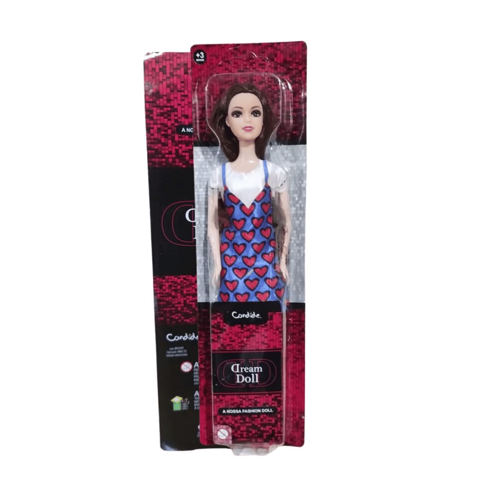 Boneca articulada betty spaghetty vestido azul candide