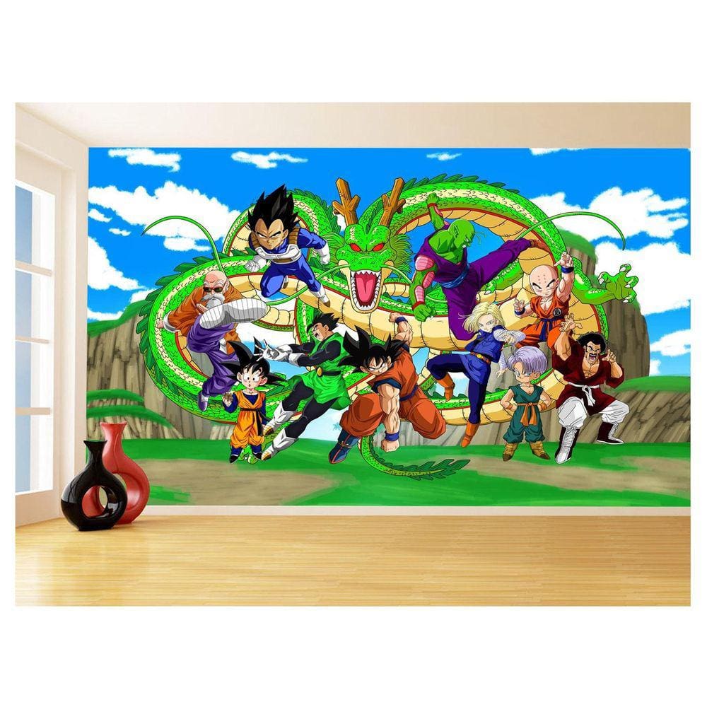 Papel De Parede Dragon Ball Goku Vegeta Anime 3,5M Dbz441