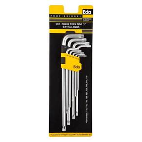 Chave Torx - "L" - Jogo 9 Peças - Extra Longa - T10 a T50 - 9RO - EDA