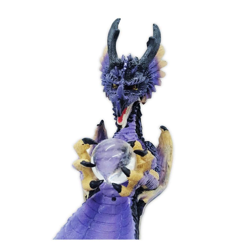 Incensário Vareta Dragão Mágico Bola de Cristal 33cm Lilás