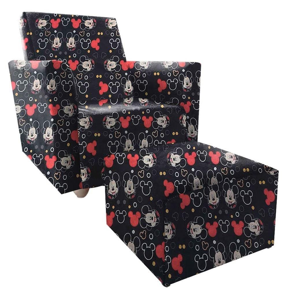 Poltrona Infantil Angel + Puff Mickey
