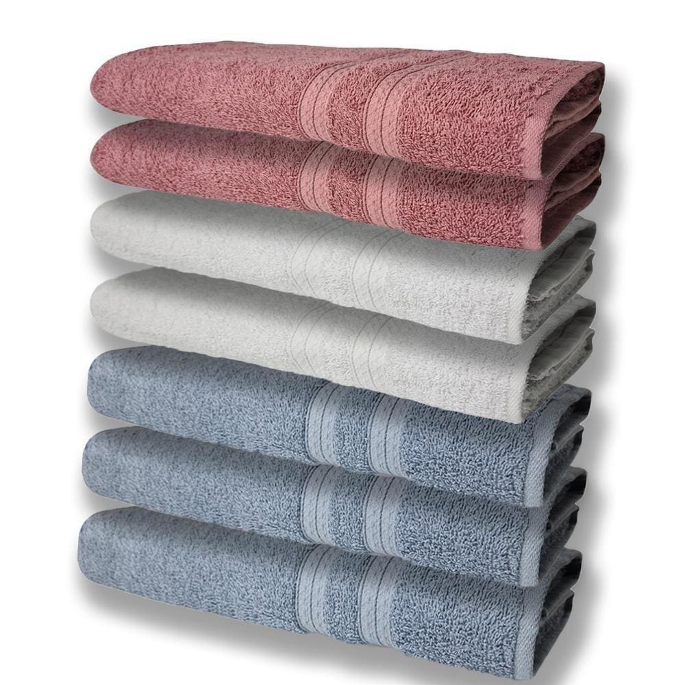 7 Toalhas Grande E Grossa 4 Azul 2 Branco 2 Rosê