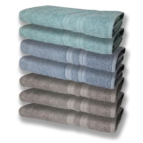 7 Toalhas Grande E Grossa 3 Cinza 2 Azul 2 Verde