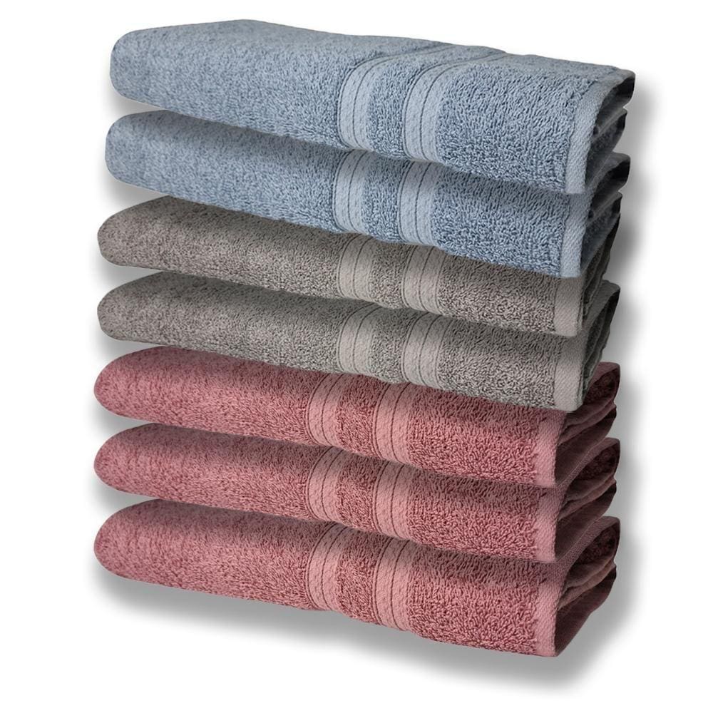 7 Toalhas Grande E Grossa 3 Rosê 2 Cinza 2 Azul