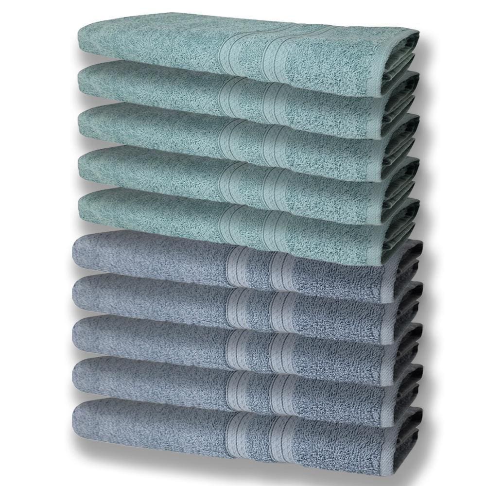 10 Toalhas Grande E Grossa 5 Azul 5 Verde