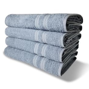 Kit Com 4 Toalhas De Banho 430g/m² Grande Grossa 80x150cm Lisboa Azul Claro