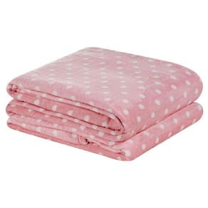 Cobertor Meggy Poá Solteiro Mantinha Flannel Bolinhas - Rosa