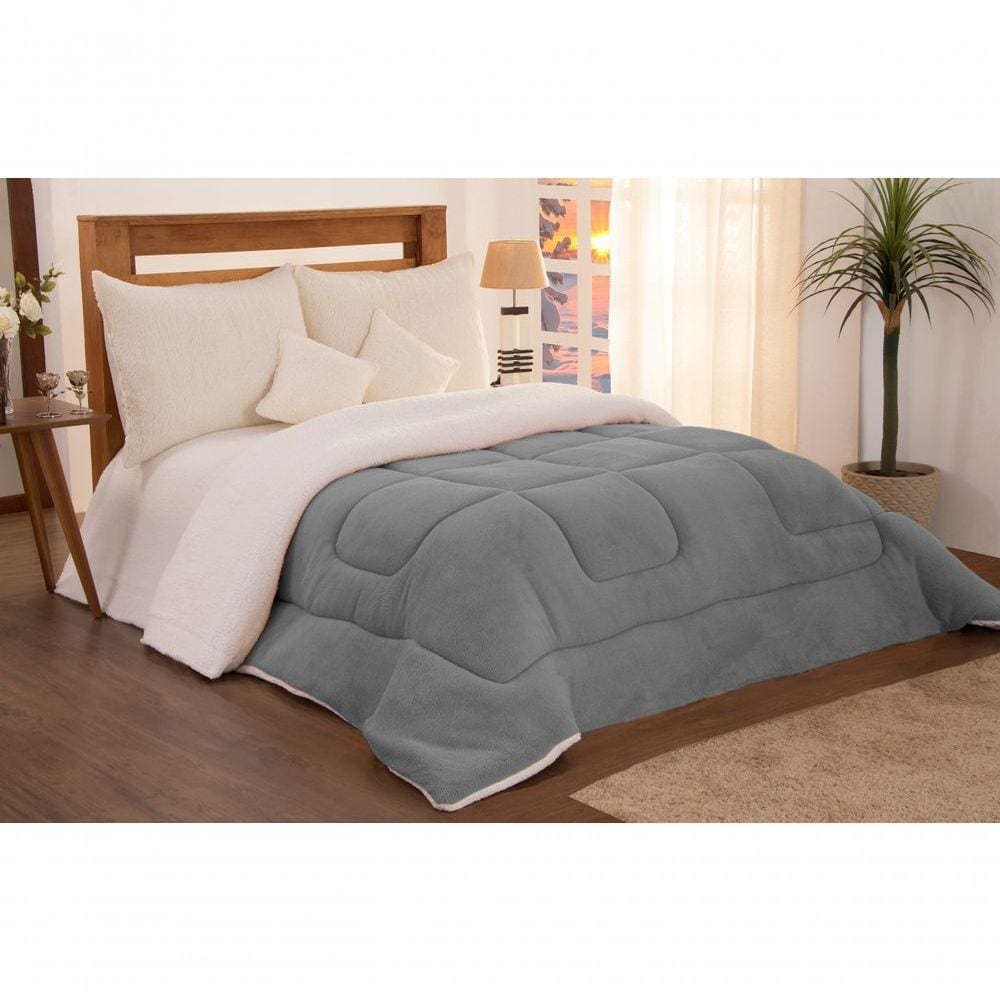 Coberdrom King Sherpa C/ Soft Cinza