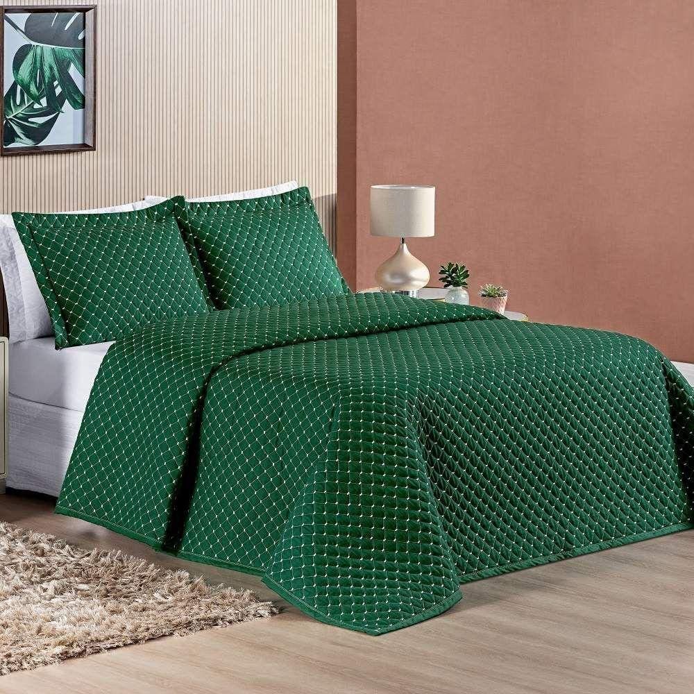Cobre Leito Queen Doroty Micropercal Verde