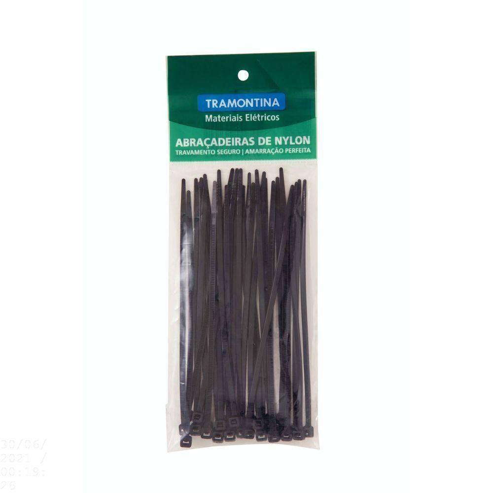 Abraçadeira De Nylon 95x2,4 Mm Tramontina Preta Tramontina