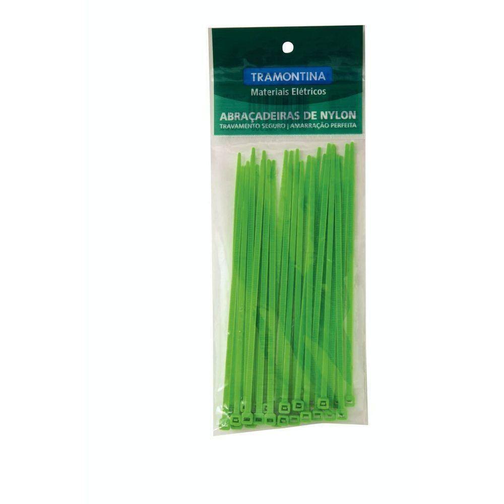 Abraçadeira De Nylon Tramontina 140 Mm X 3,4 Mm Cor Verde Embalagem Com 30 Unidades Tramontina