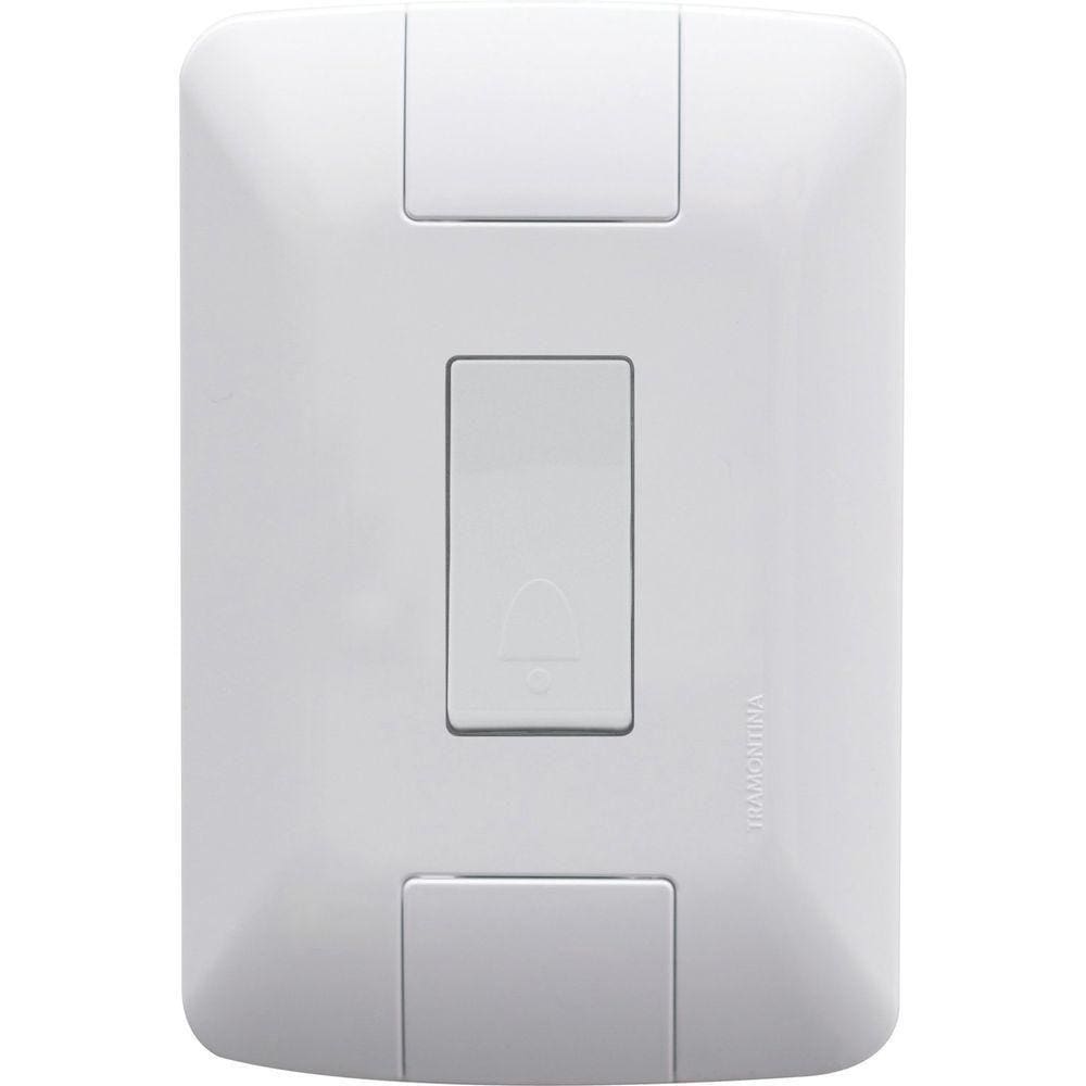 Conjunto 4x2 Com 1 Pulsador Campainha Tramontina Aria 6 A 250 V Branco Tramontina