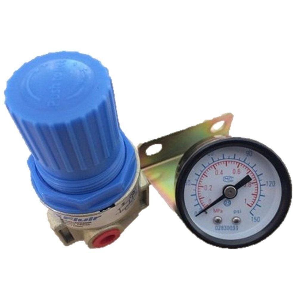Regulador De Pressão 1/4 150 Psi Com Manômetro E Suporte
