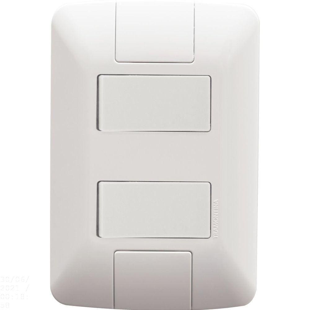 Conjunto 4x2 Com 2 Interruptores Paralelos Tramontina Aria 6 A 250 V Branco Tramontina