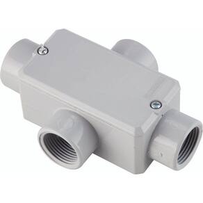 Condulete Fixo 1 Polegada Tipo "x" - Com Tampa / Rosca Bsp / Com Pintura Eletrostática A Pó