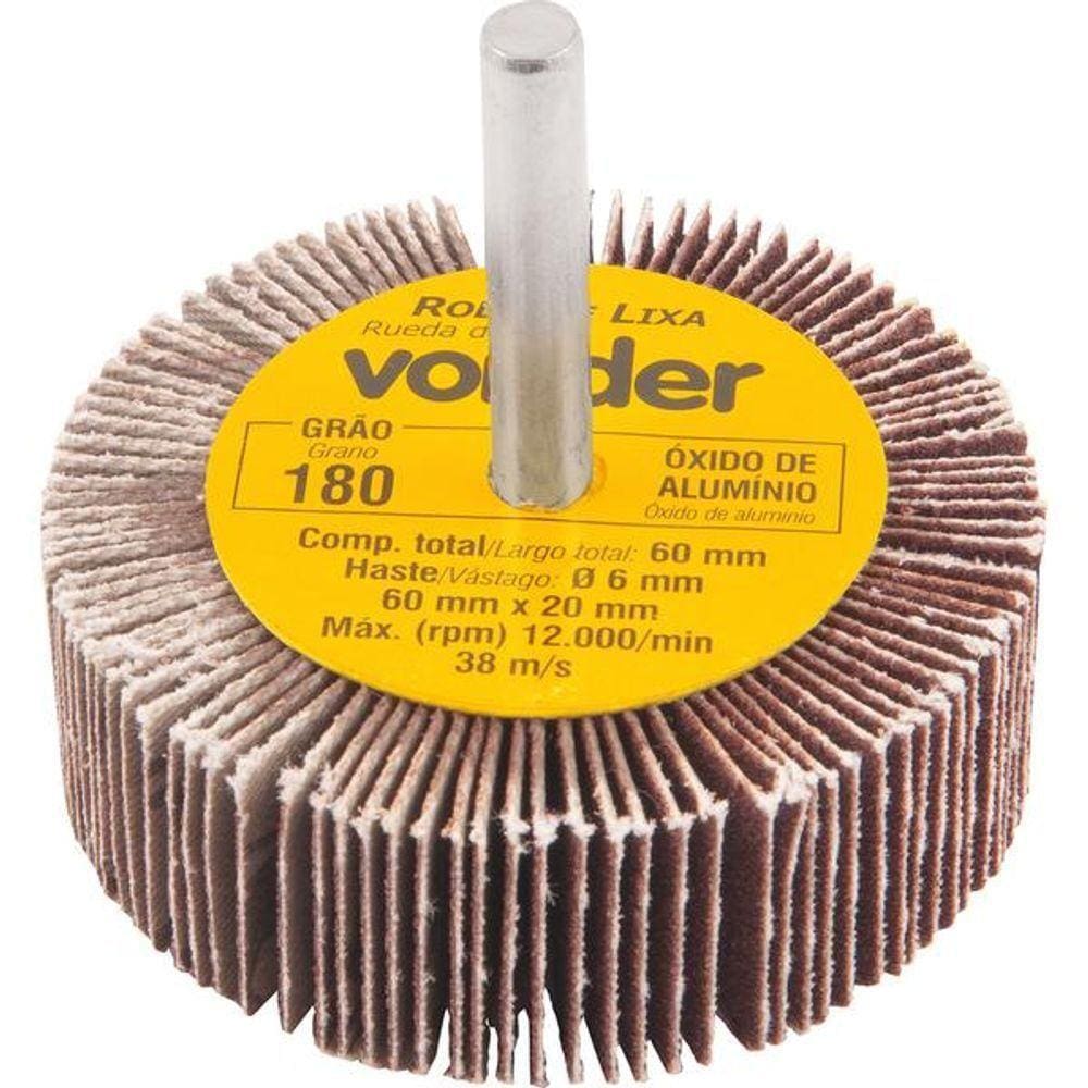 Roda De Lixa 60X20Mm Com Haste G180 - Vonder