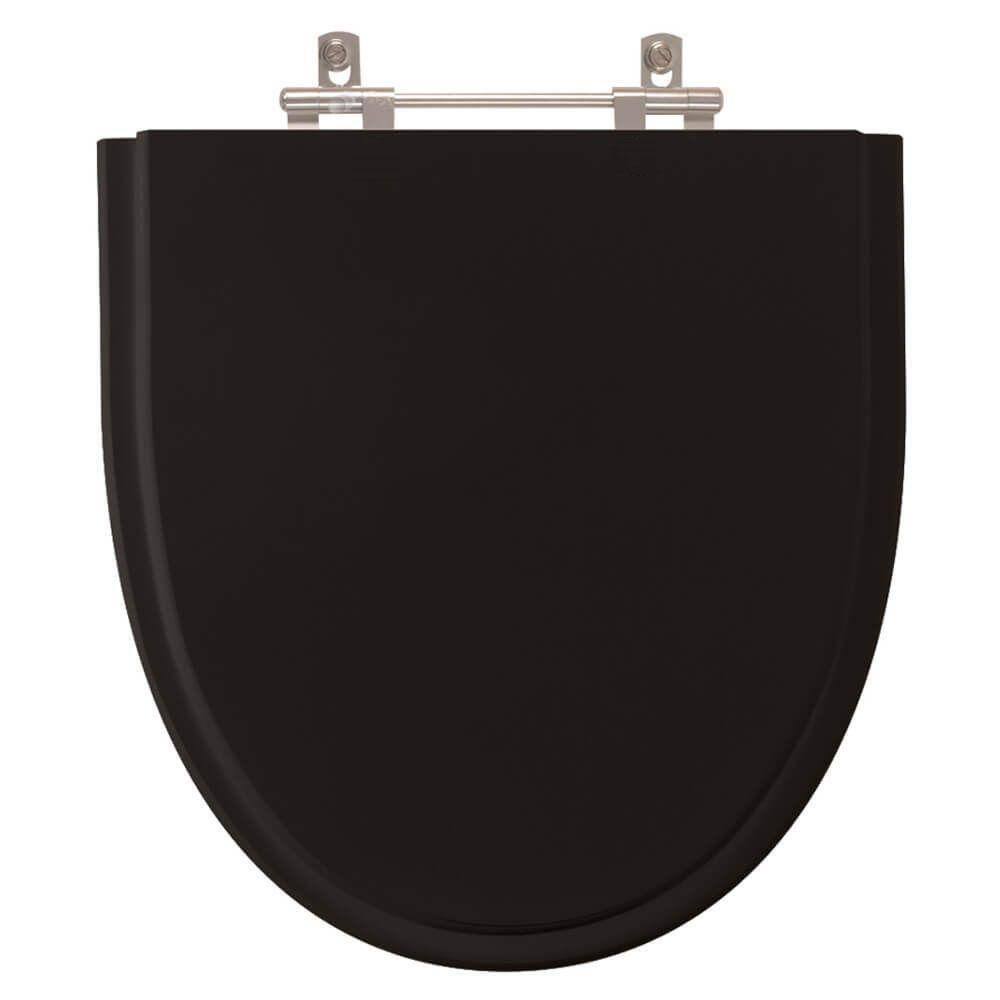 Assento Sanitário Poliester Studio Preto Para Vaso Incepa