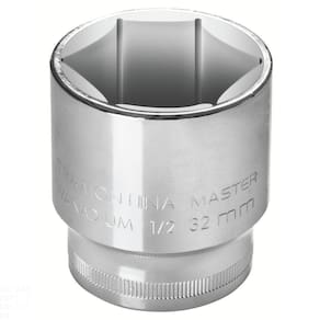 Soquete Sextavado 32 Mm Encaixe 1/2" Em Aço Cromo Vanádio Com Acabamento Cromado