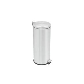 Lixeira Inox Com Pedal Brasil Plus Com Acabamento Scotch Brite E Balde Interno Removível