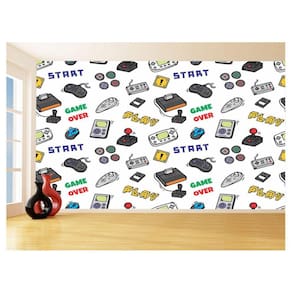 Papel De Parede 3D Infantil Controle Game Jogo 3,5M Azs203
