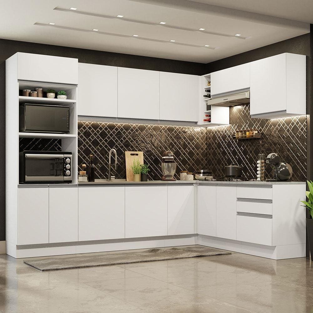 Cozinha Completa 479001 Com Armário E Balcão Branco Branco