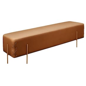 Recamier Banco Eros Luxo Bronze Castellar Móbile Corino Caramelo Corino Caramelo