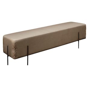 Recamier Banco Eros Luxo Preto Castellar Móbile Linho Cappuccino Linho Cappuccino