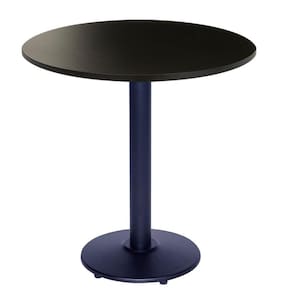 Mesa Bistrô Zeta 111,50 Cm (Altura) Com Tampo Em Mdp Redonda 80 Cm Preto