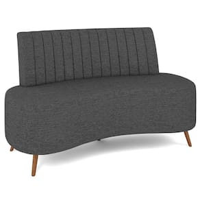 Sofá 2 Lugares Para Sala Living 135cm Pés Palito Tamar K04 Linho Cinza Escuro - Mpozenato