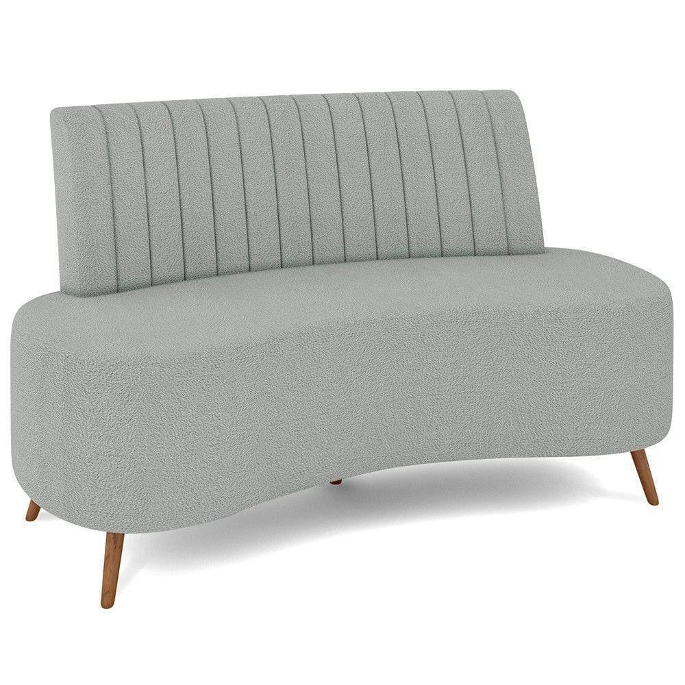 Sofá 2 Lugares Para Sala Living 160cm Pés Palito Tamar K04 Bouclê Cinza - Mpozenato