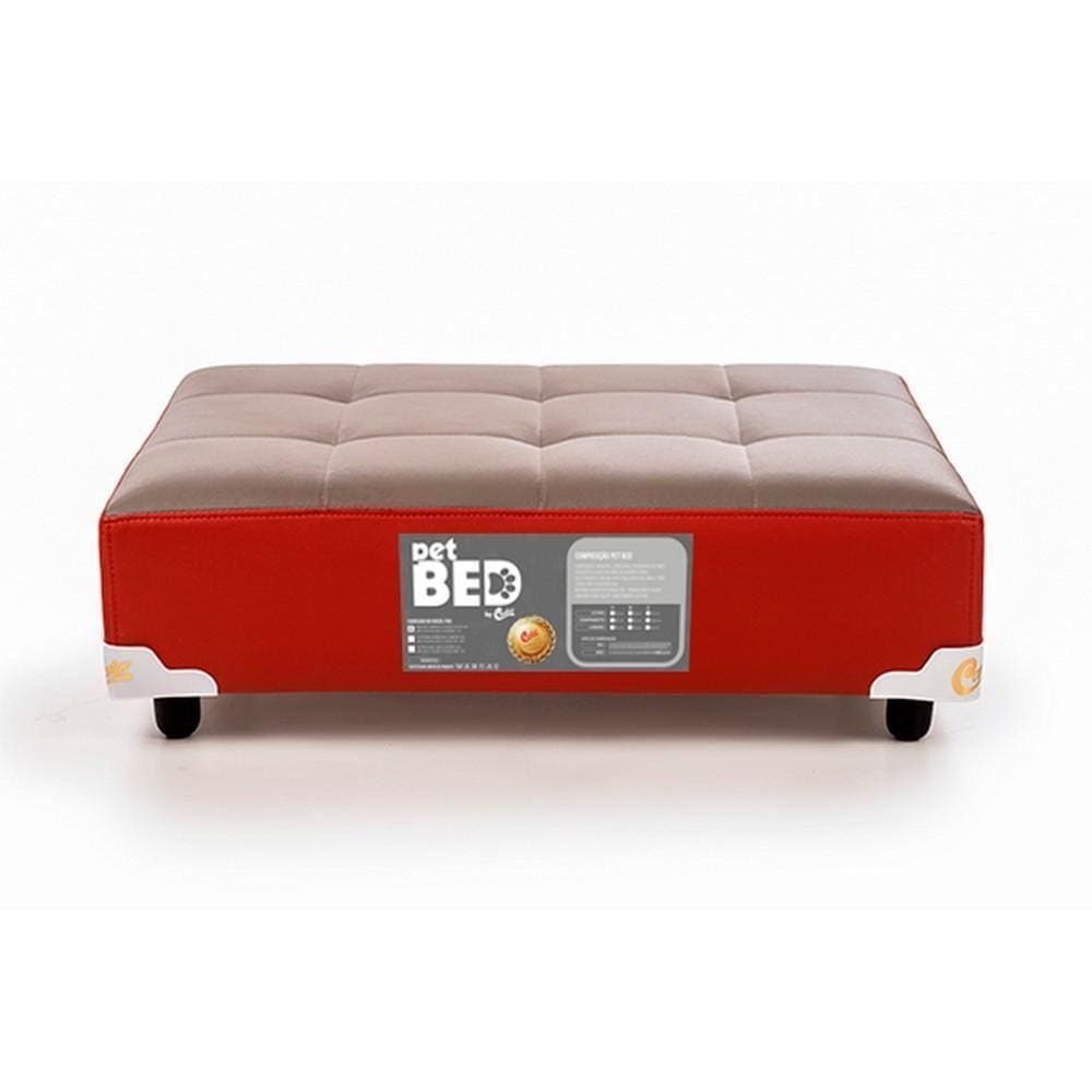 Cama Pet Bed Cinza/vermelho 80x60x19cm