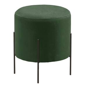 Puff Banqueta Odim Luxo Base Preta Castellar Móbile Veludo Verde
