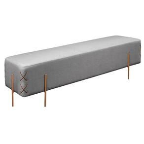 Recamier Banco Eros Luxo Bronze Castellar Móbile Linho Cinza Linho Cinza