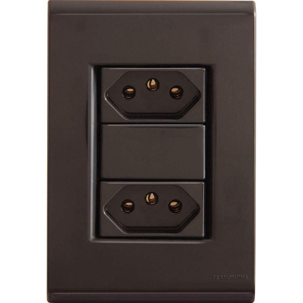 Conjunto 4x2 Com 2 Tomadas 2p+t 10 A 250 V Tramontina Liz Grafite Tramontina