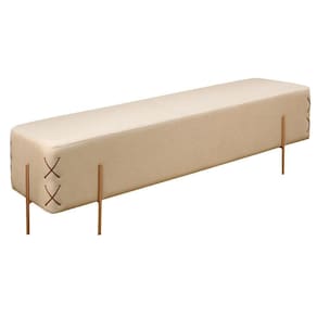 Recamier Banco Eros Luxo Bronze Castellar Móbile Linho Bege Claro Linho Bege Claro