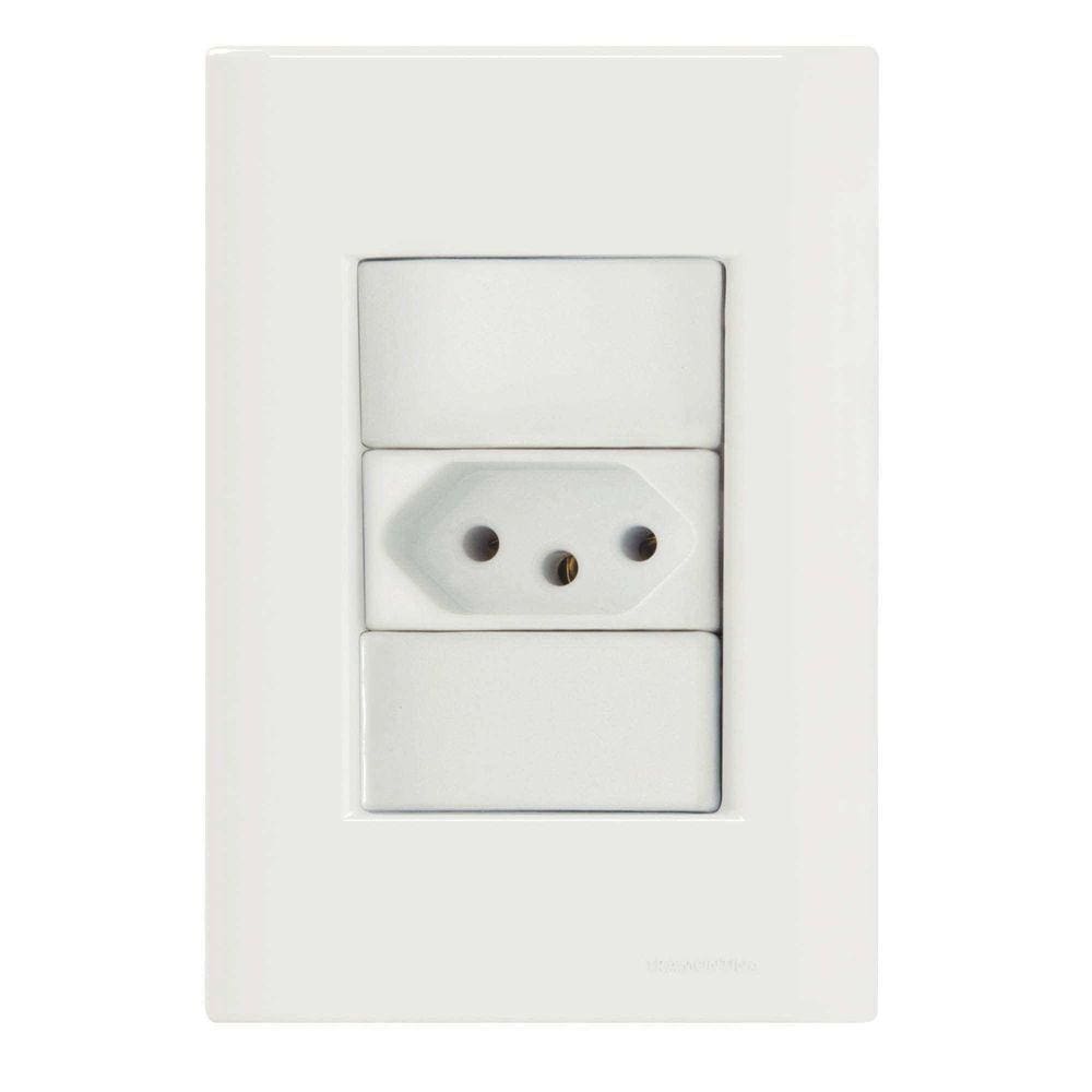 Conjunto 4x2 Com 1 Tomada 2p+t 10 A 250 V Tramontina Giz Branco Tramontina