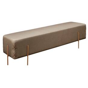 Recamier Banco Eros Luxo Bronze Castellar Móbile Linho Cappuccino Linho Cappuccino