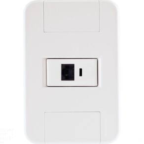 Conjunto 4x2 Com 1 Tomada Rj45 Cat. 6 Tramontina Tablet Branco Tramontina