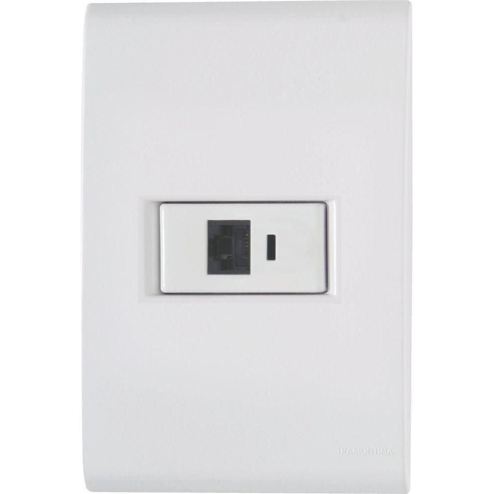 Conjunto 4x2 Com 1 Tomada Rj45 Cat. 6 Tramontina Liz Branco Tramontina