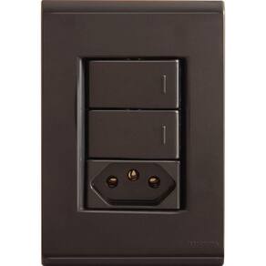 Conjunto 4x2 Com 2 Interruptores Simples 10 A 250 V E 1 Tomada 2p+t 10 A 250 V Liz Grafit