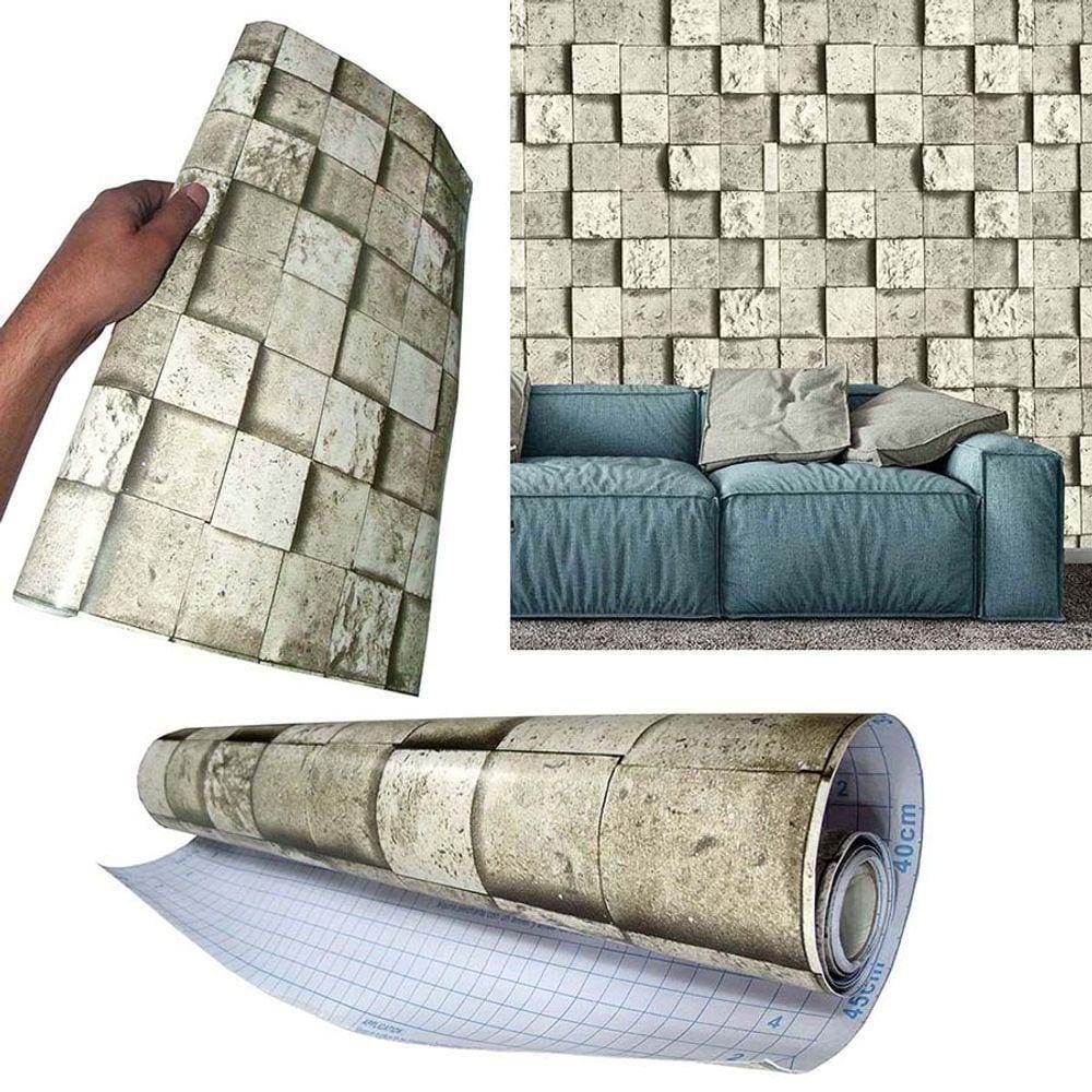 Papel De Parede Kit Com 5 Adesivo Tijolo