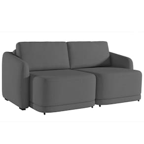 Sofá Cama Casal Para Sala 176cm Polska K04 Linho Cinza Escuro - Mpozenato