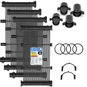 Conjunto 04 Placas E Terminações Para Aquecimento Solar De Piscinas Até 04m² Ou 06mil Litros