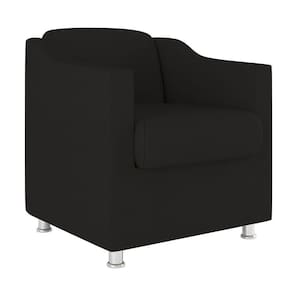 Cadeira Poltrona Decorativa Tilla Consultório Recepção Suede Cor:Preto