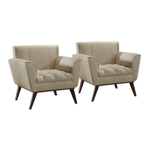Conjunto - 2 Poltronas Lise Luxo Madeira Maciça Castellar Linho Bege